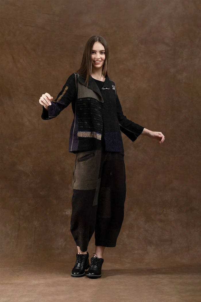 Mieko Mintz Silk Patch Kantha Short Jacket