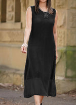 Vanite Sleeveless Dress Sheer Bottom