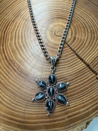 Belle Via Jewelry One-Of-A-Kind Signature Cat Eye Flower Necklace