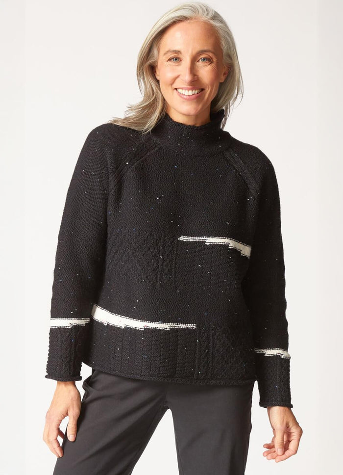Habitat Harvest Tweed Mixed Cable Stitch Pullover