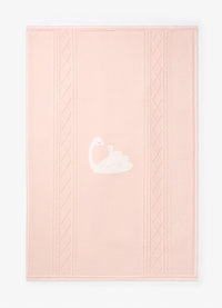 Elegant Baby Swan Intarsia Blanket