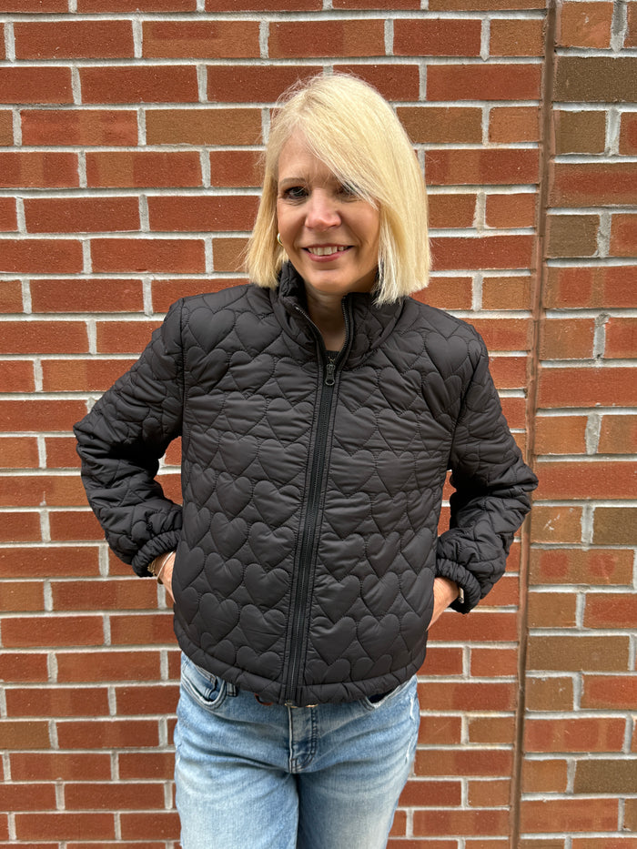 J. Society Heart Puffer Bomber Jacket