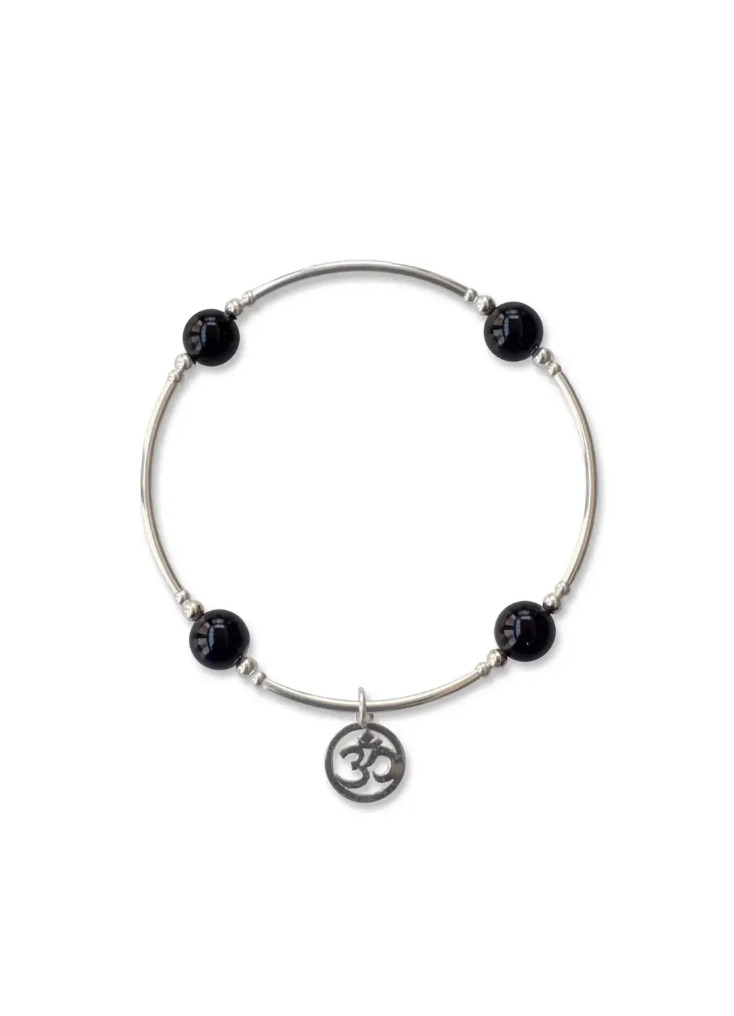 Made As Intended Onyx Blessing Bracelet with Sterling OM Charm