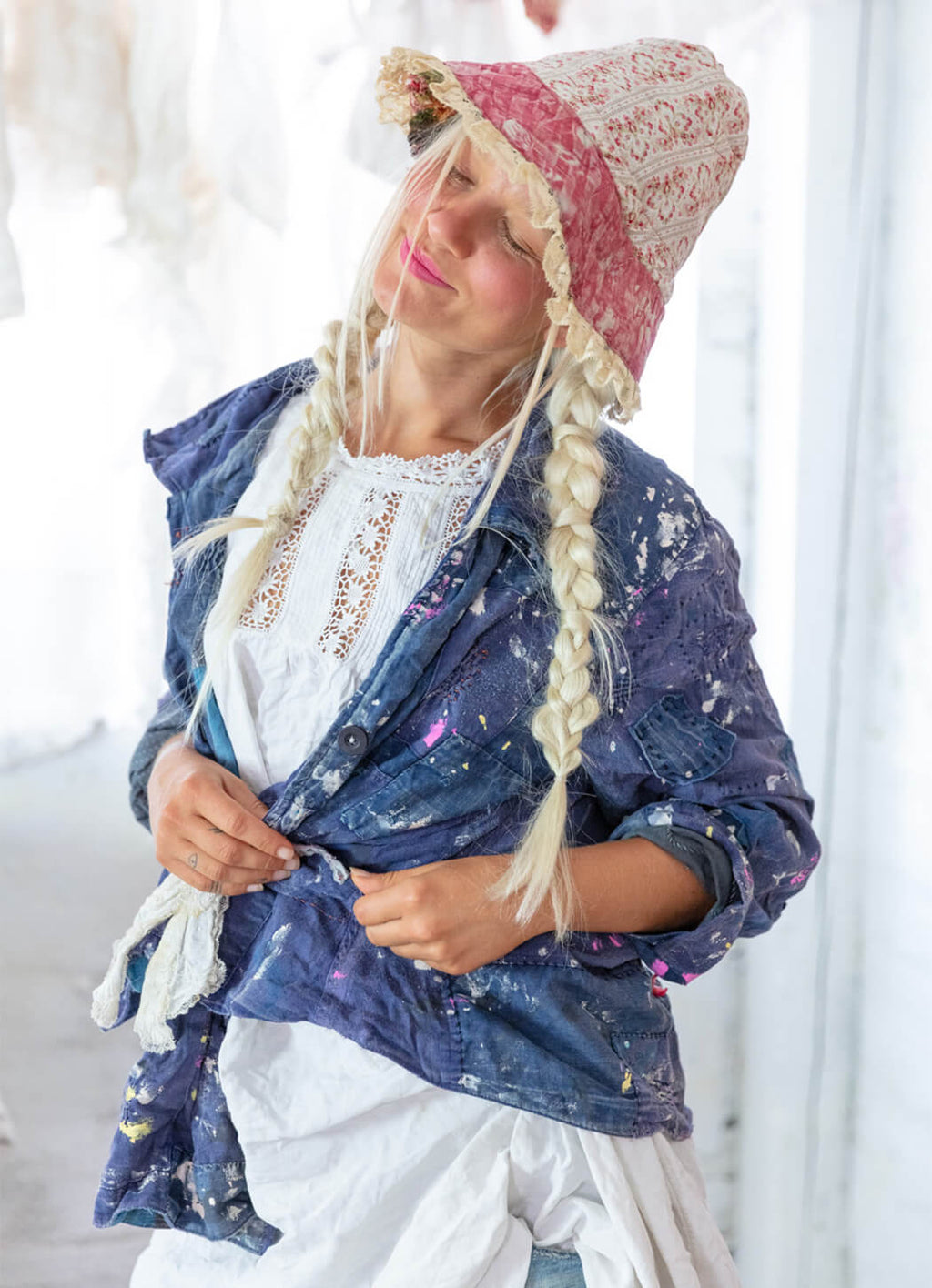Magnolia Pearl Paint Splatter Crop Tancy Coat