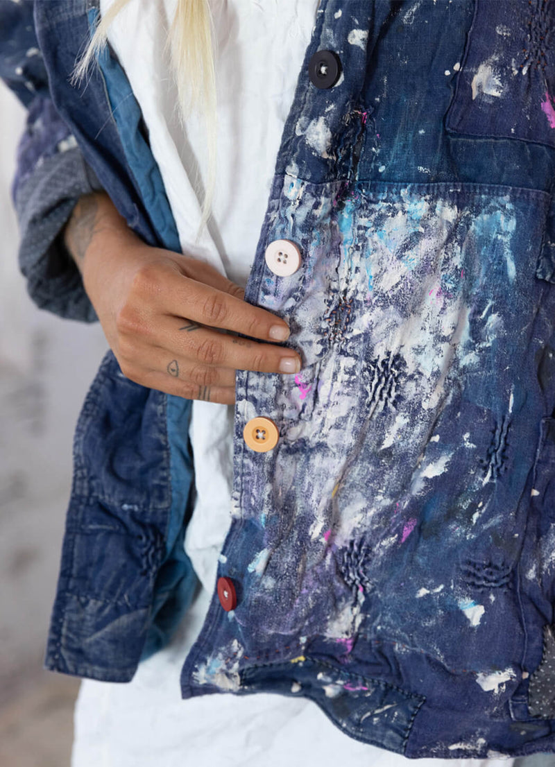 Magnolia Pearl Paint Splatter Crop Tancy Coat
