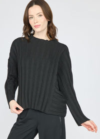Olivia Statement Rib Pocket Pullover Sweater