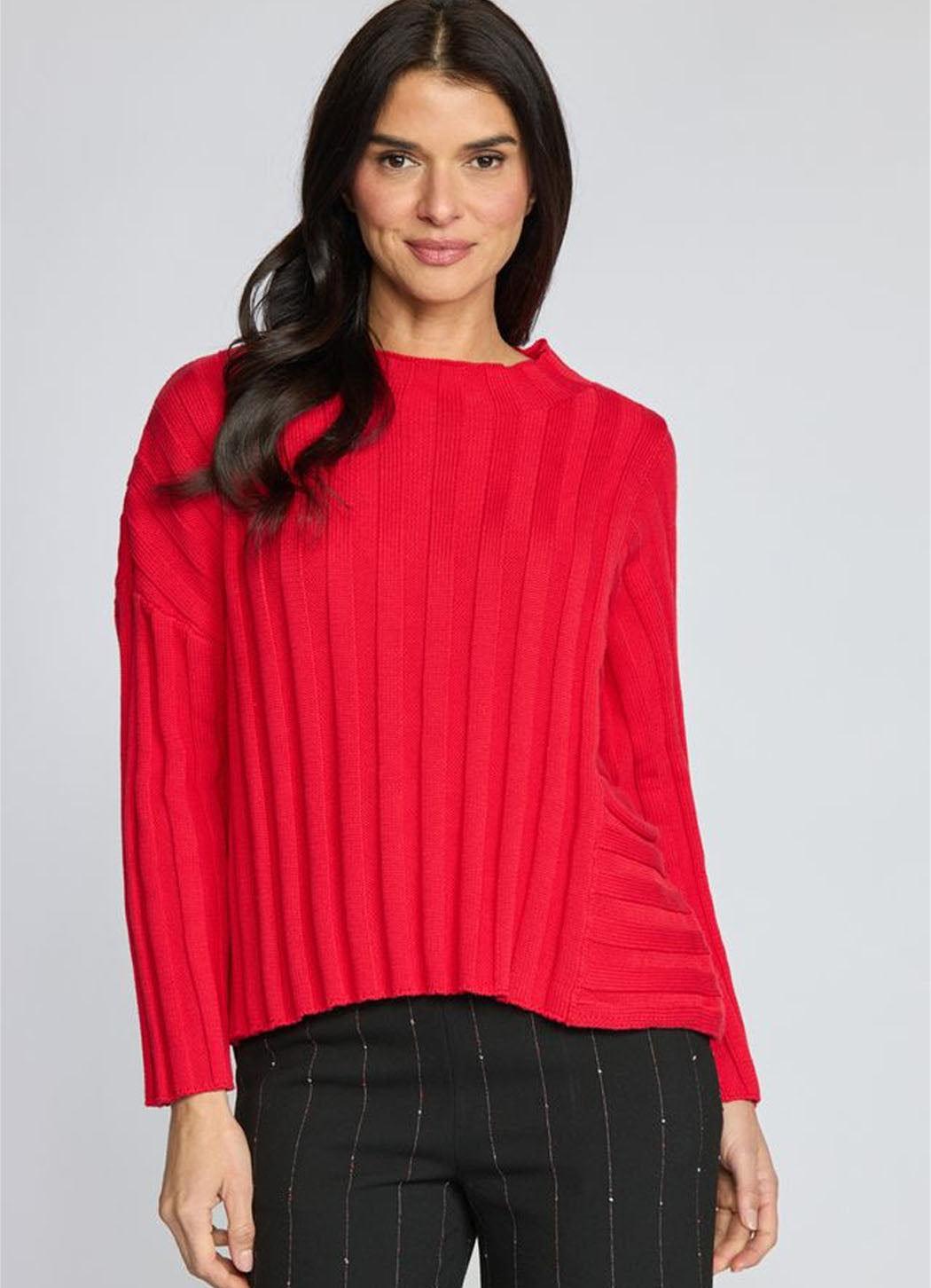 Olivia Statement Rib Pocket Pullover Sweater