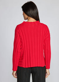Olivia Statement Rib Pocket Pullover Sweater