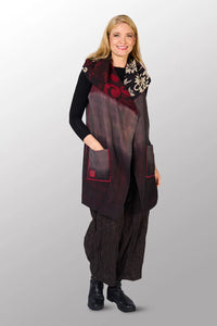 Mieko Mintz Printed Patch With Ombre Backing Kantha Circular Vest