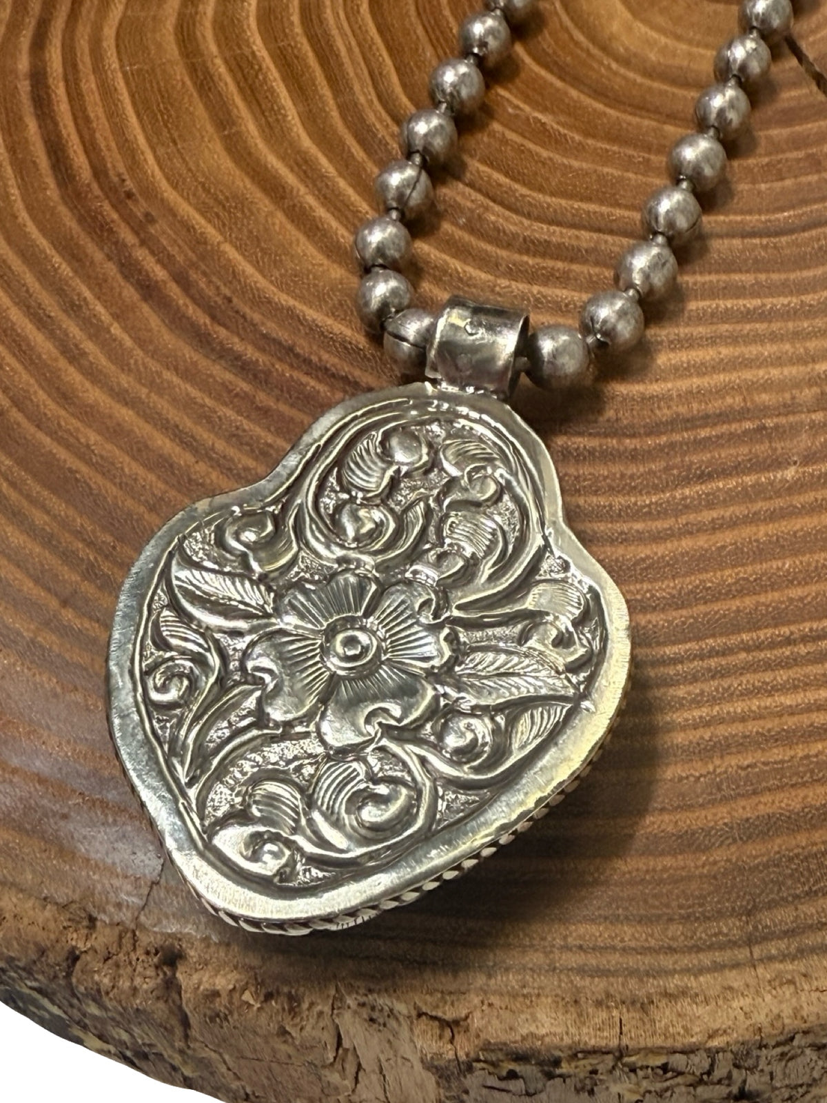Belle Via Jewelry One-Of-A-Kind Black Onyx Sacred Heart Necklace