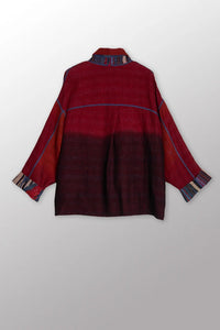 Mieko Mintz Stripe & Bends Kantha Cropped Shirt Jacket