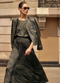 Joseph Ribkoff Foiled Faux Leather Jacket