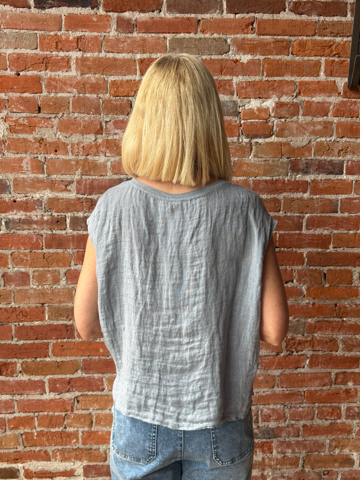 Suzy D Lorenzo Linen Jersey Mixed Tee
