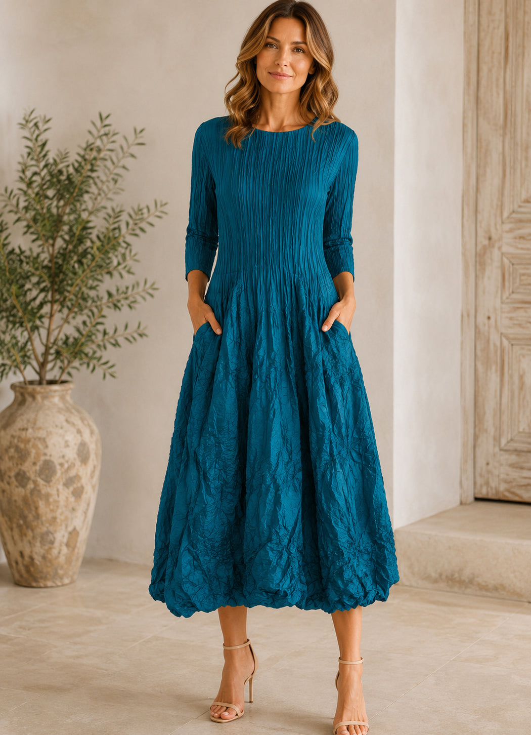 Alquema 3/4 Sleeve Smash Dress