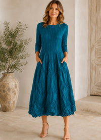 Alquema 3/4 Sleeve Smash Dress