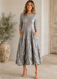 Alquema 3/4 Sleeve Smash Dress