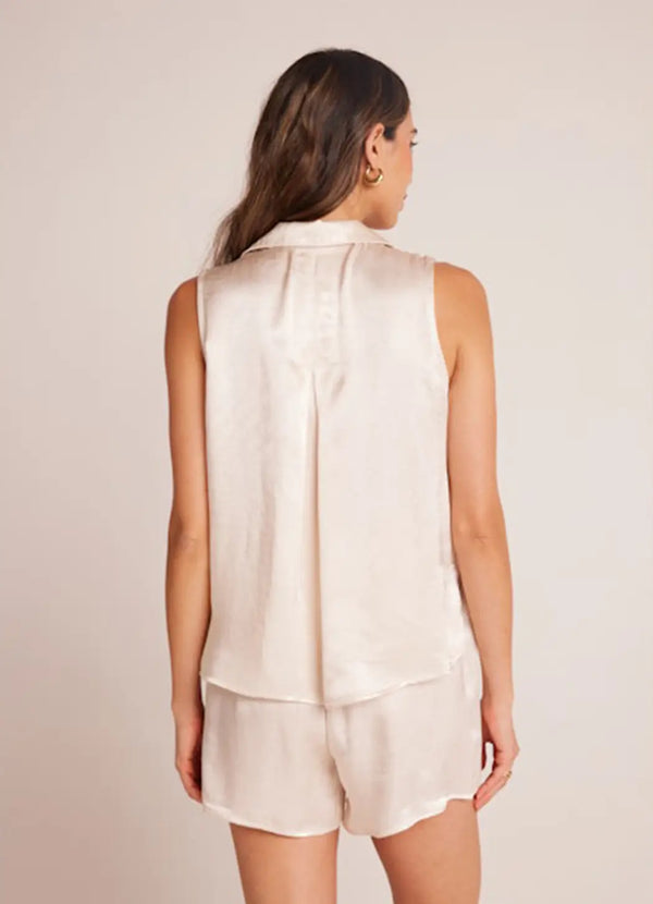 Bella Dahl Sleeveless Notch Collar Button Down