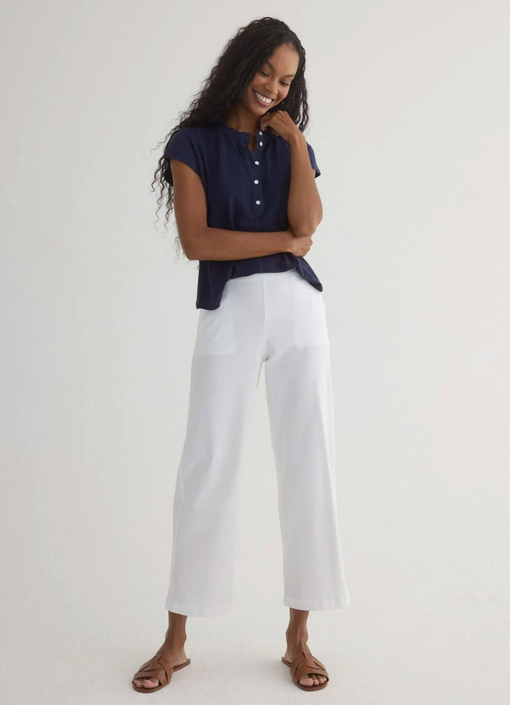 Bella Dahl Catalina-Clean Front Wide Leg Crop – Details Direct