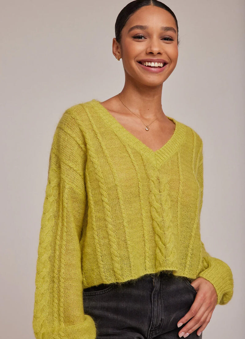 Bella Dahl V Neck Cropped Sweater