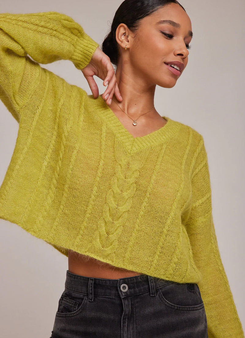 Bella Dahl V Neck Cropped Sweater