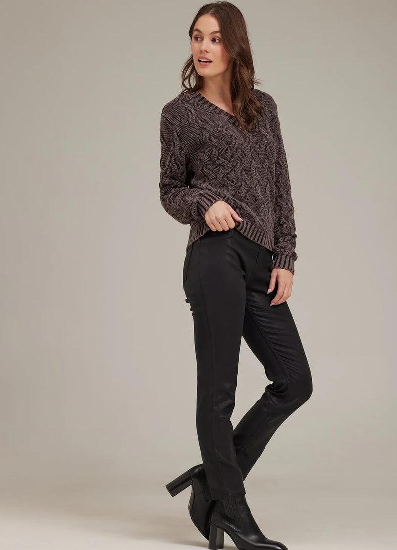 Bella Dahl V-Neck Cable Sweater