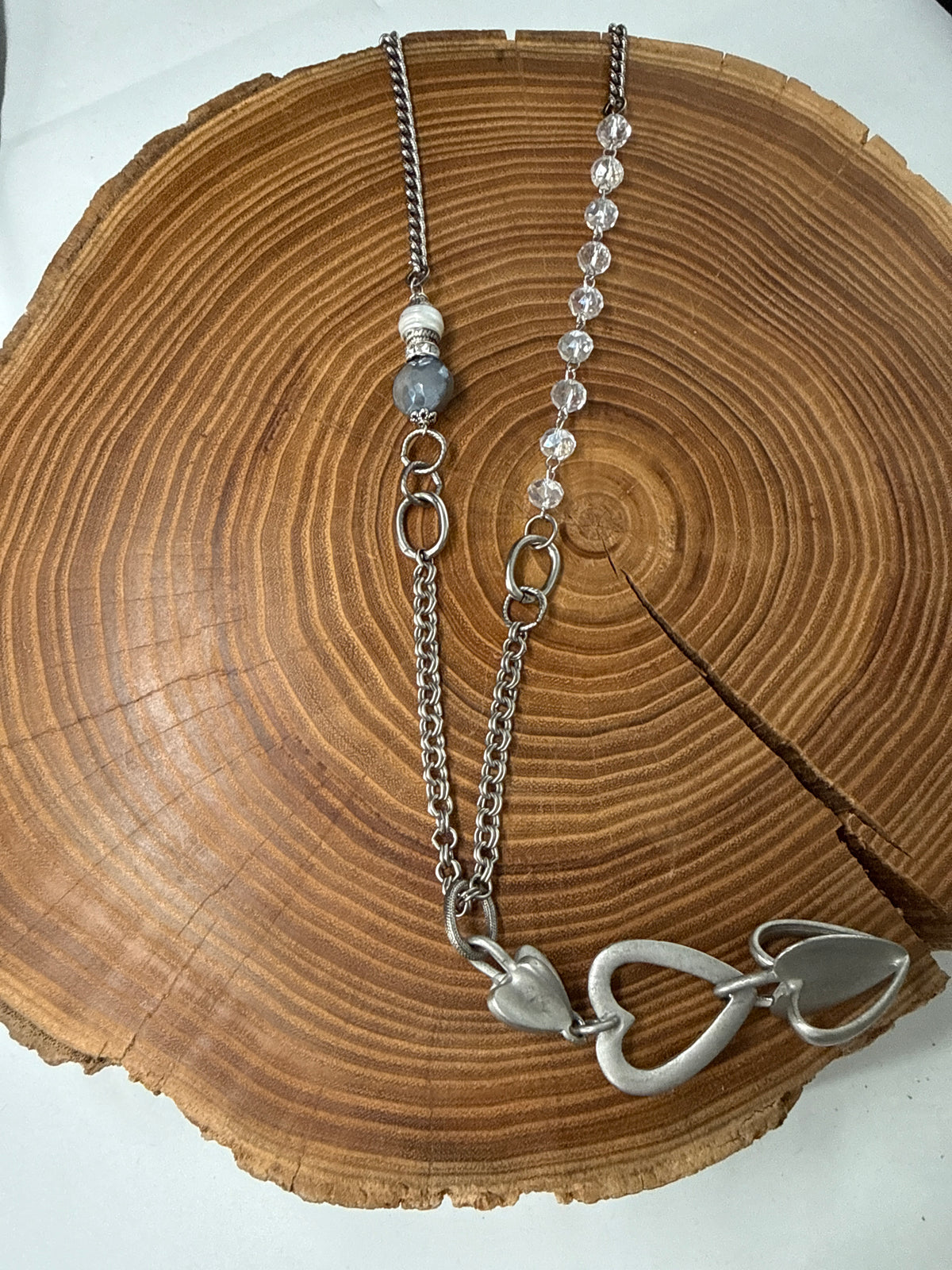 Belle Via Jewelry One-Of-A-Kind Exclusive Triple Heart Necklace