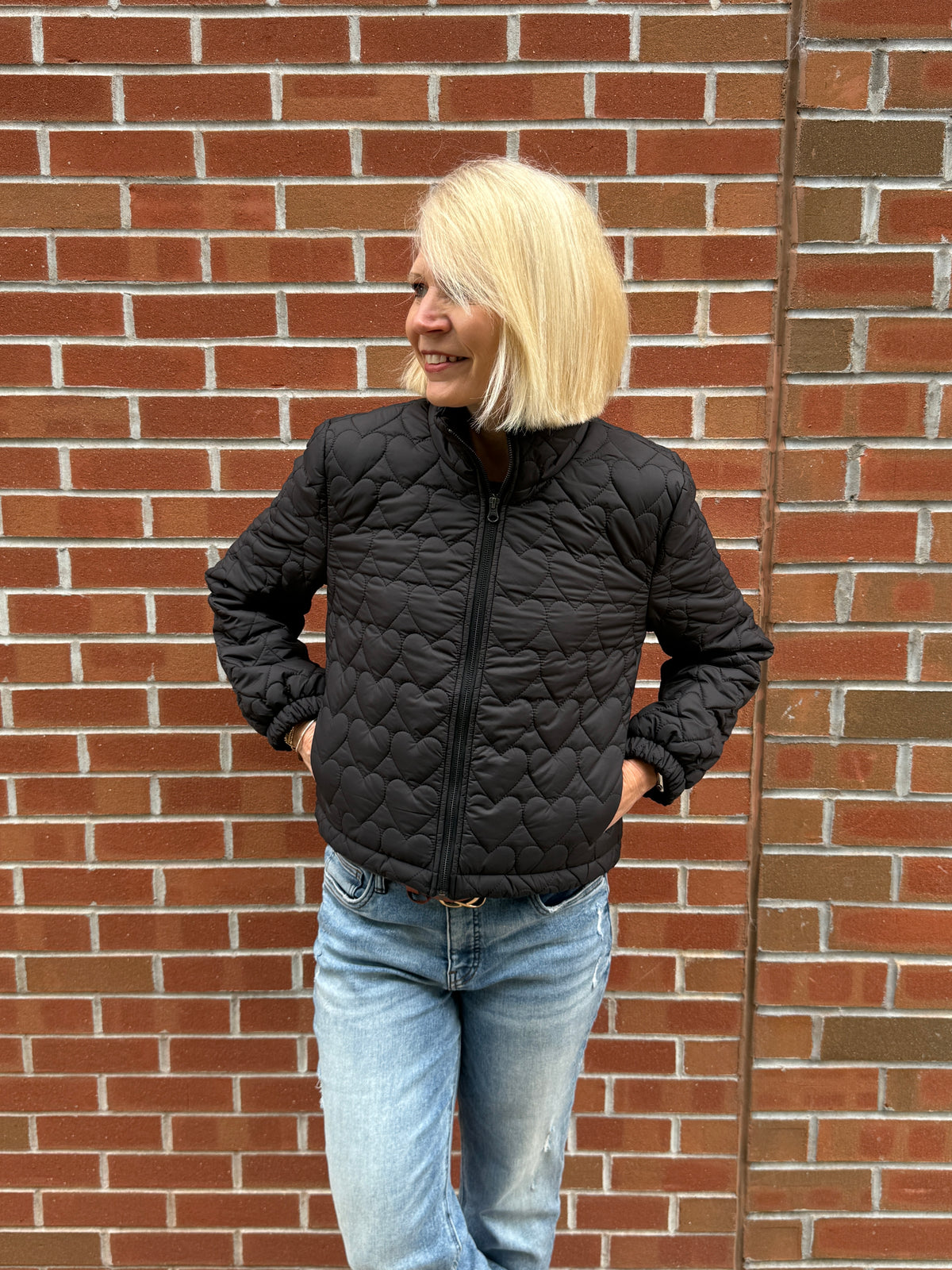 J. Society Heart Puffer Bomber Jacket