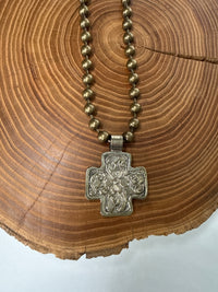 Belle Via Jewelry One-Of-A-Kind Signature Howlite Cross Necklace