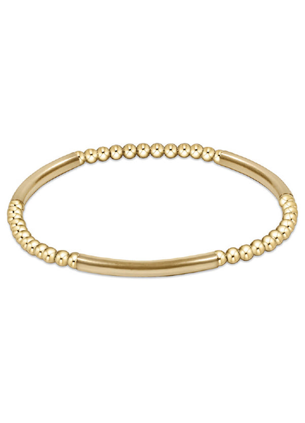 Enewton Bliss Bar Gold Pattern 3mm Bead Bracelet - Gold