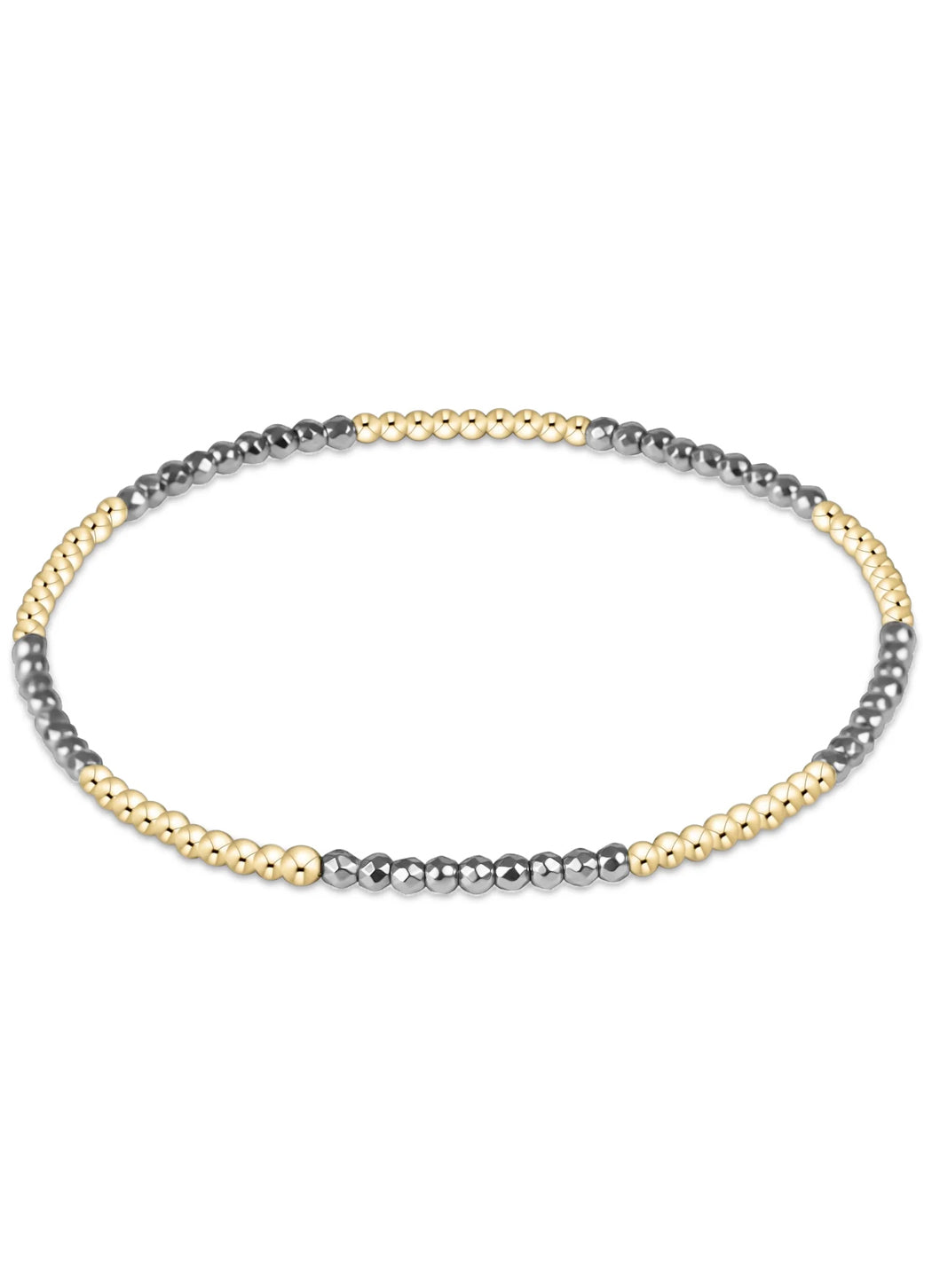 Enewton Blissful Pattern - 2mm Bead Bracelet - Silver Faceted Hematite