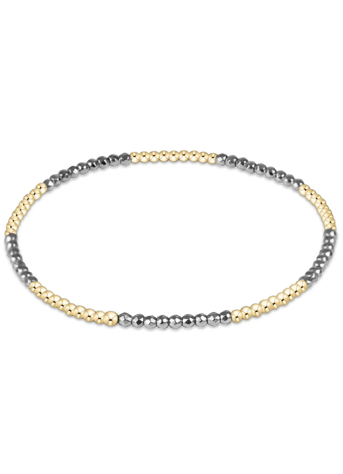 Enewton Blissful Pattern - 2mm Bead Bracelet - Silver Faceted Hematite