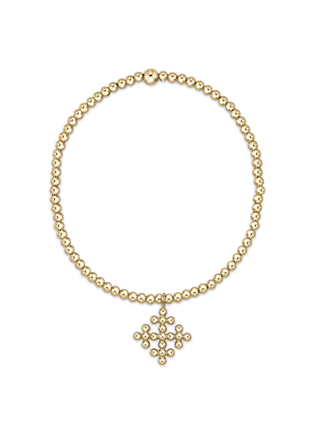 Enewton Classic Gold 2.5mm Bead Bracelet - Classic Beaded Signature Cross Encompass Gold Charm