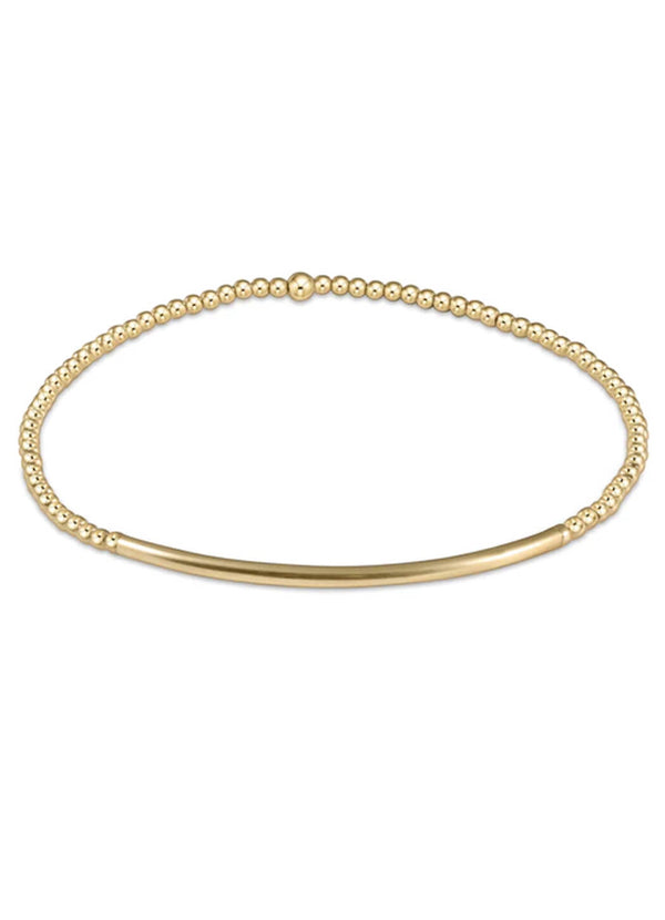Classic Gold 2.5mm Bead Bracelet- Love Gold Charm / Enewton