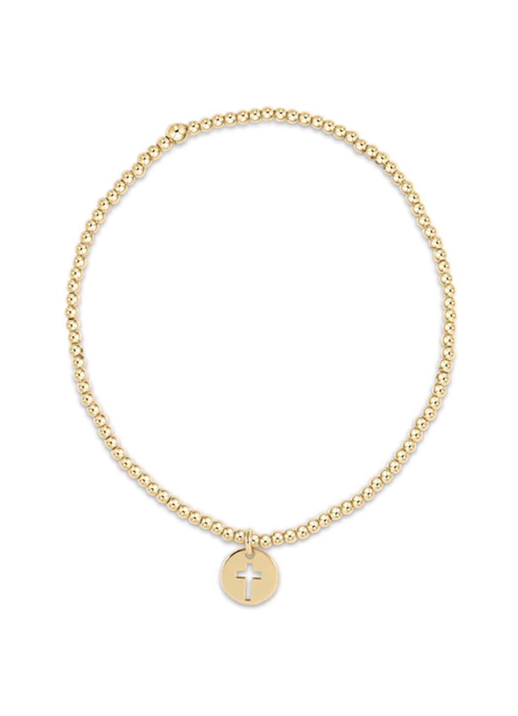 ENEWTON Classic Gold 2mm bead bracelet - guardian angel small disc