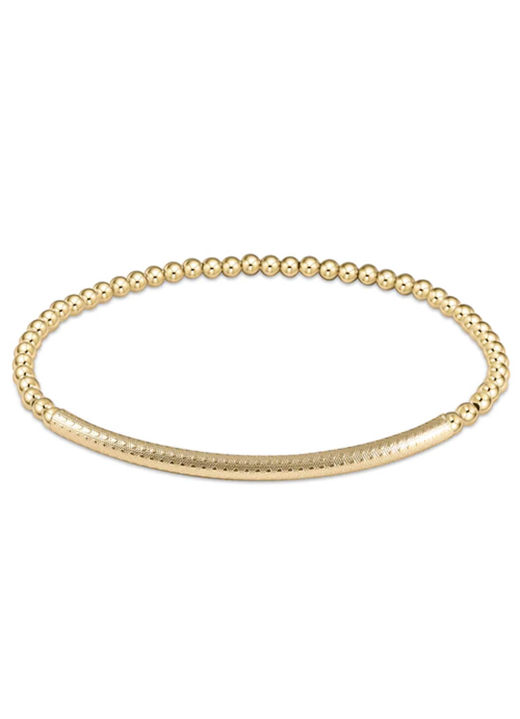 Enewton Classic Gold 3mm Bead Bracelet - Bliss Bar Textured