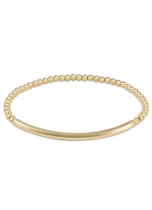 Enewton Classic Gold 3mm Bead Bracelet - Bliss Bar Textured
