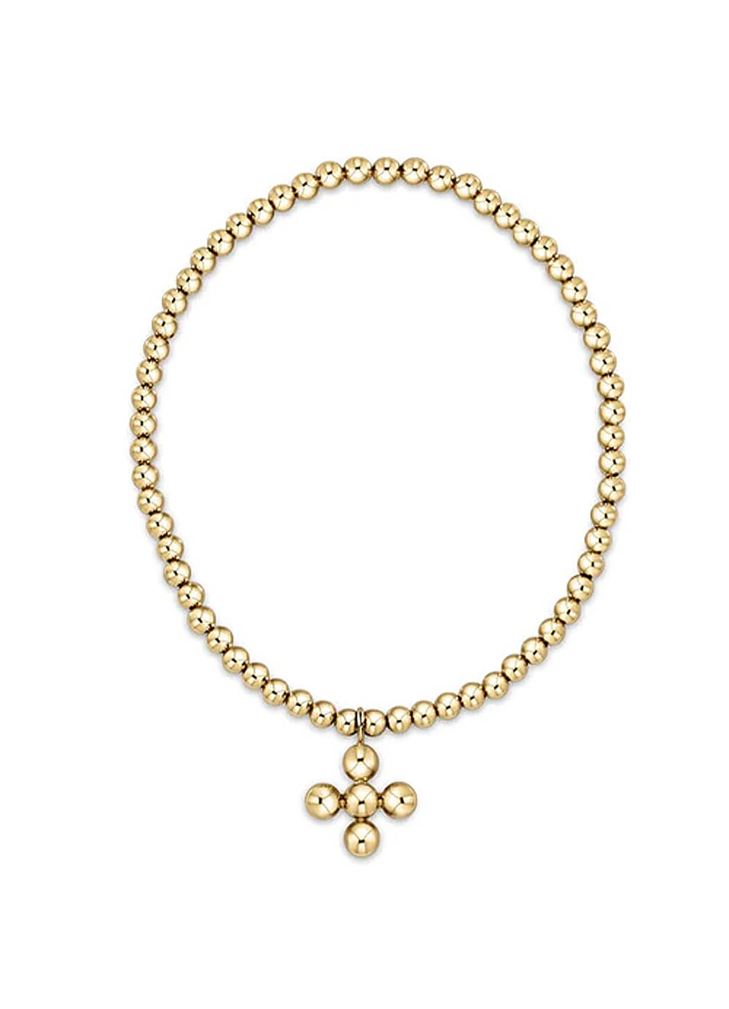 Enewton Classic Gold 3mm Bead Bracelets - Classic Beaded Signature Cross Gold Charm