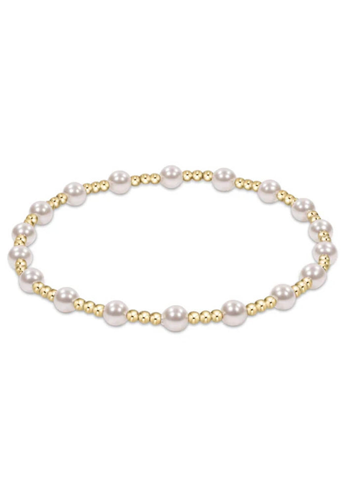 Enewton Classic Gold Sincerity Pattern 4mm Bead Bracelet - Pearl
