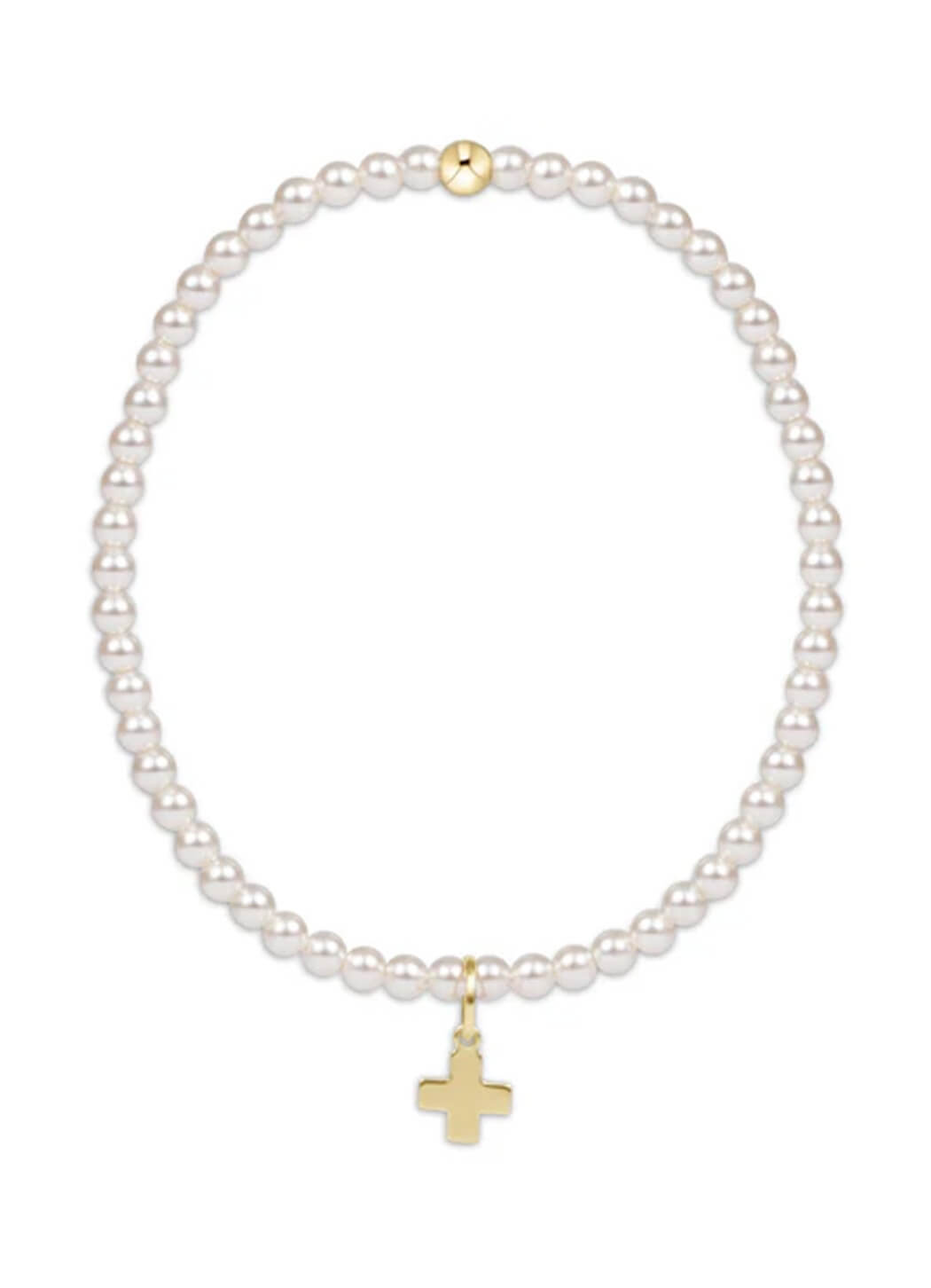 Enewton Classic Pearl 3mm Bead Bracelet - Signature Cross Charm