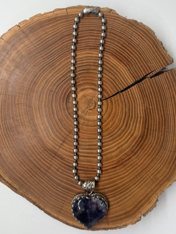Belle Via Jewelry One-Of-A-Kind Amethyst Heart Necklace