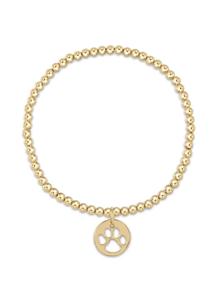 Enewton Extends - Classic Gold 3mm Bead Bracelet - Paw Print Gold Disc