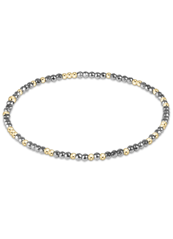 Enewton - Hope Unwritten Silver Faceted Hematite 2mm Bead Bracelet