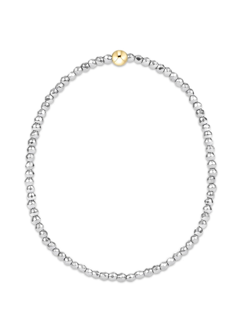 Enewton Extends - Silver Faceted Hematite 2mm Bead Bracelet