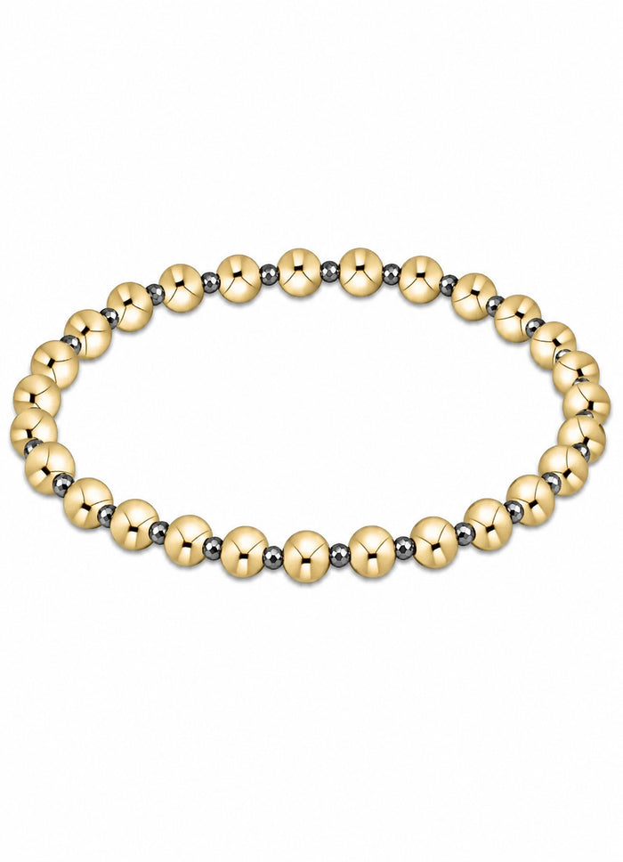 Enewton Faceted Hematite Grateful Pattern 5mm Bead Bracelet