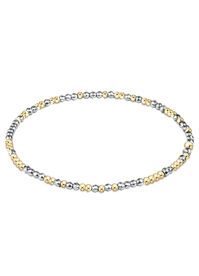 Enewton  -  Hope Unwritten Silver Faceted Hematite 2mm Bead Bracelet