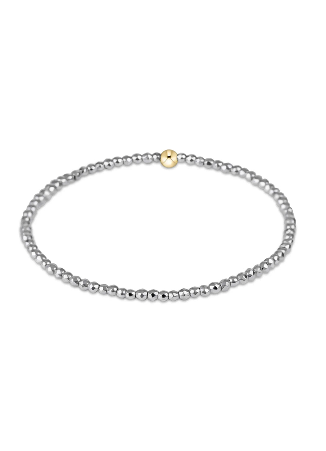 Enewton Silver Faceted Hematite 2mm Bead Bracelet