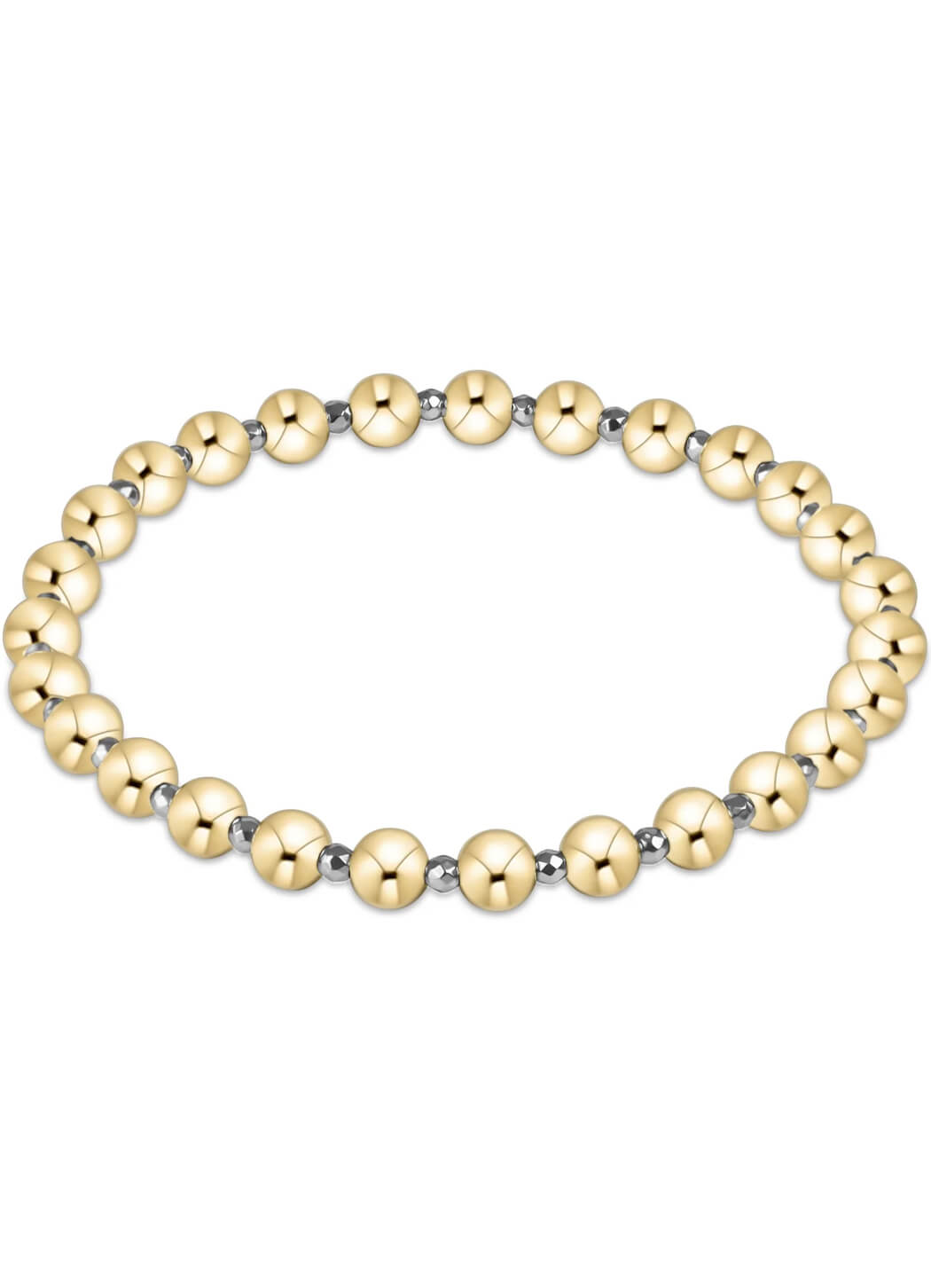 Enewton Silver Faceted Hematite Grateful Pattern 5mm Bead Bracelet