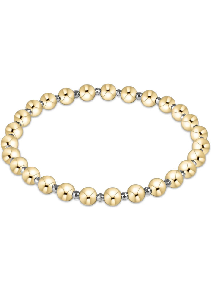 Enewton Silver Faceted Hematite Grateful Pattern 5mm Bead Bracelet