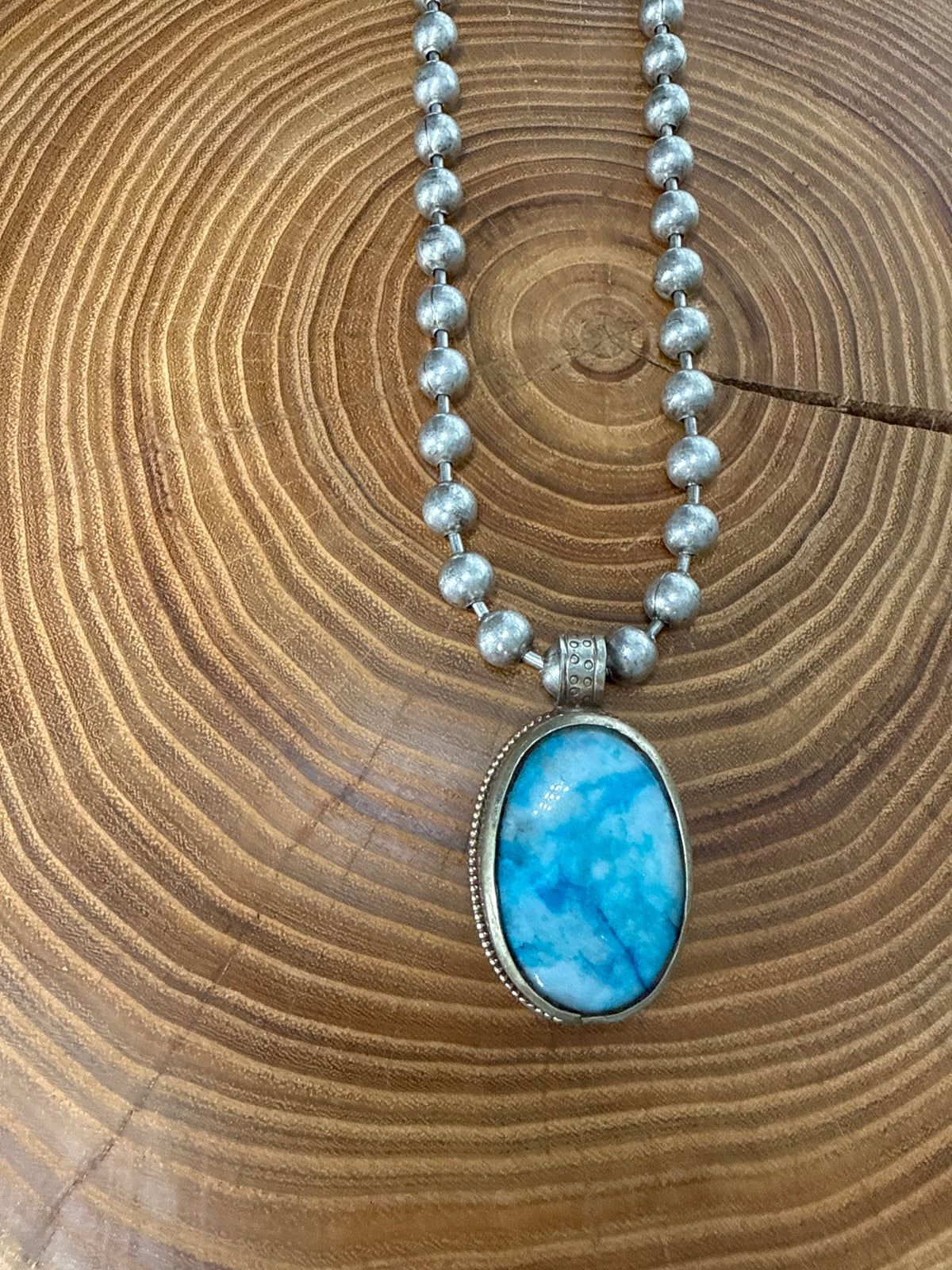 Belle Via Jewelry One-Of-A-Kind Signature Larimar Stone Necklace
