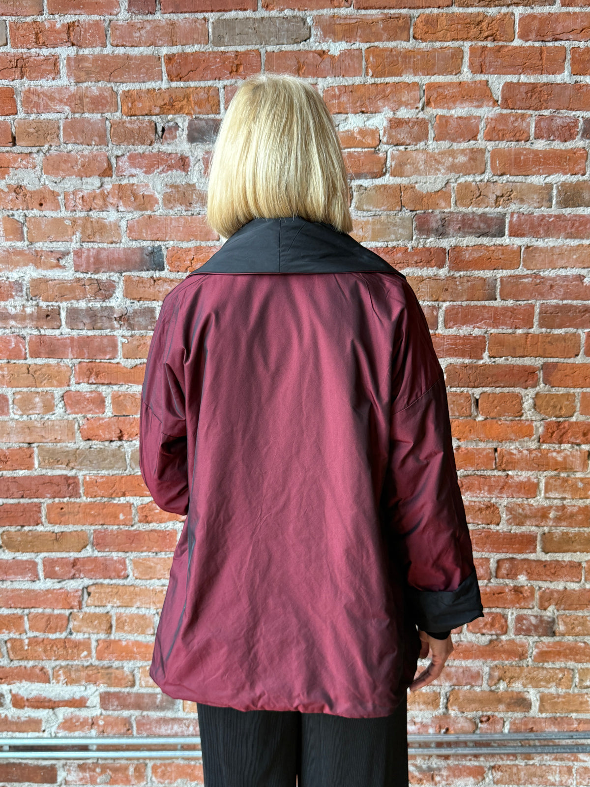 Olivia Two-Toned Taffeta Metropolitan Coat